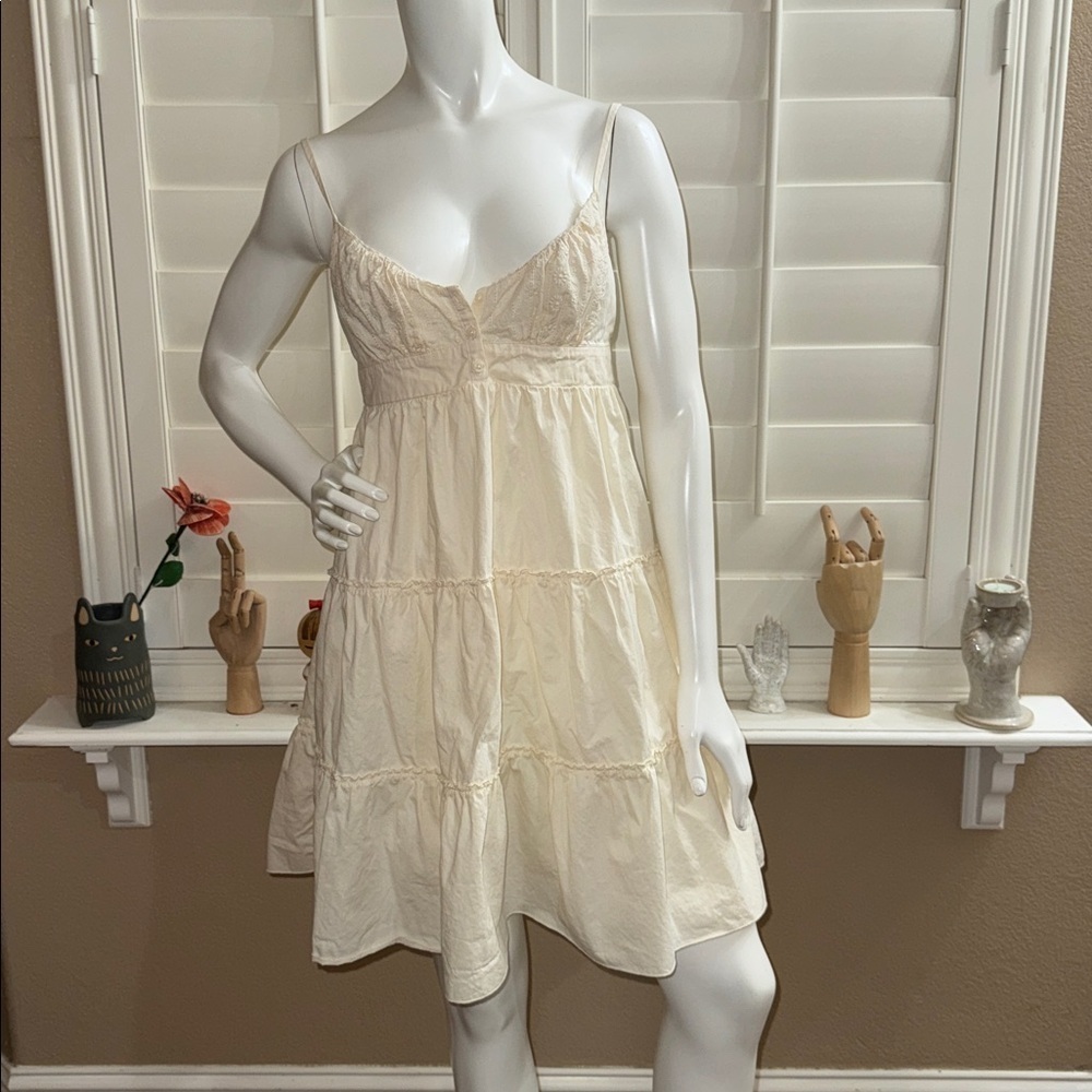 Brandy Melville Arianna Embroidered Eyelet Cream Dress